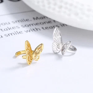 Ohrklemme Schmetterling Silber 925 Damen Ohrringe Ear Cuff Ohne Loch - Bild 1 von 5
