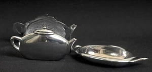 Juego de bolsas de té frescas con forma de tetera de metal carrito bandeja de té usado soporte - Imagen 1 de 4