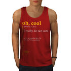 Wellcoda Oh Cool Mens Tank Top, Do Not Care Funny Active Sports Shirt