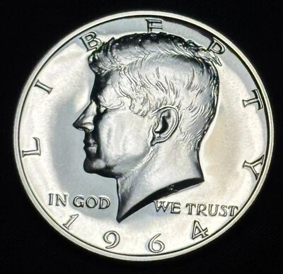 JFK - two fresh PROOF 1964 Kennedy Halves 90% silver DOUBLED DIE REVERSES DDR's - Image 1 of 4