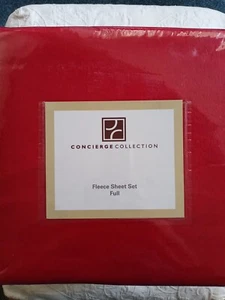 Concierge Collection 4 piece Red Polyester Fleece Full Size Sheet Set Christmas! - Picture 1 of 8