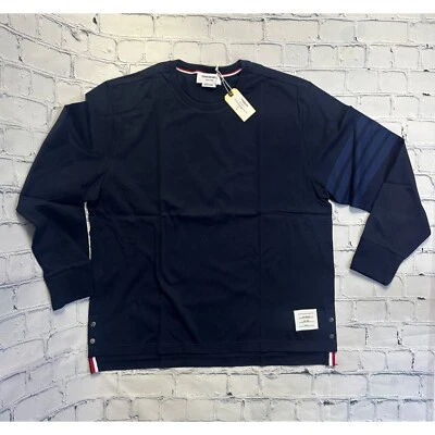 Camiseta de rugby Thom Browne York azul marino manga larga en jersey de peso medio  Foto 1 de 4