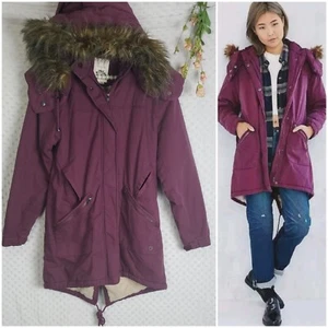 Urban Outfitters $249 Numph Parka Jacket Y2K Size XS Fits S or XS Plum Purple - Picture 1 of 10