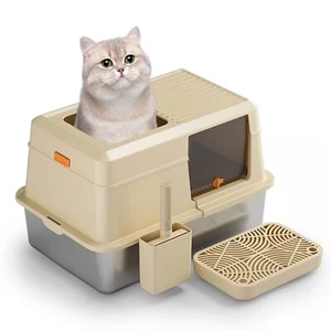 HTii-ë® Stainless Steel Cat Litter Box, Extra Large Litter Box for Cats, - Picture 1 of 1