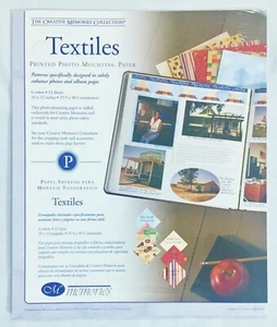 CREATIVE MEMORIES Textiles Printed Photo Mounting Paper 6 colors 12 sheets - Picture 1 of 3