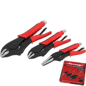 Neilsen 3-teiliges Verriegelungsmaulwurfgriff Schraubstockzange Set lange Nase verstellbare Schraubenschlüsselzange - Bild 1 von 3