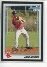 2010 Bowman Prospects Black Zach Gentile BP62 Boston Red Sox
