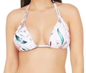 1773 La Blanca Triangle Halter Bikini Orchid Swim bikini Top White sz 12 new - Picture 1 of 2