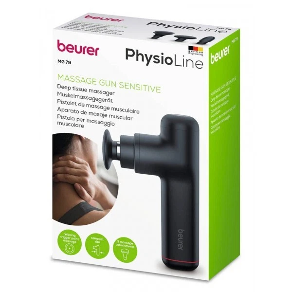 BEURER Massagegerät MG 79 Massage Gun Sensitive Massagepistole mit 3 Aufsätzen