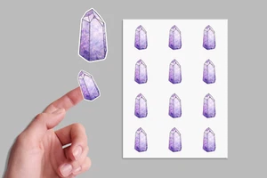 24 x Purple Crystals Mini Party Craft Sticker Vinyl Decals Stickers  - Picture 1 of 1
