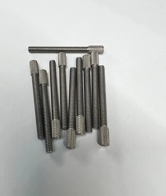 SPERRY AUTOMATICS CO Knurled Long Head Thumb Screws Stainless Steel 8-32 Thread - Qty 10 / 7169
