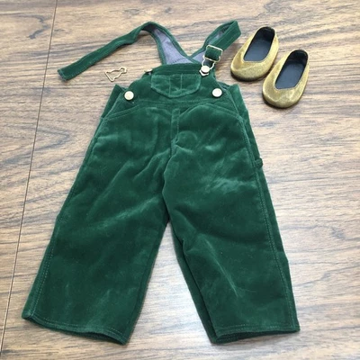 Missing Piece American Girl Pleasant Company Holiday Overalls Shoes Green Velvet - Image 1 of 4