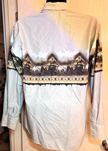 Panhandle Slim Herren L braun Cowboy Hemd Pearl Snap Pferde Rinder Roundup - Bild 1 von 4
