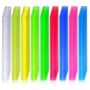 630 Pcs 12 Inch Plastic Rulers Bulk Color Clear Ruler Assorted Color Metric Stra - Picture 1 of 12