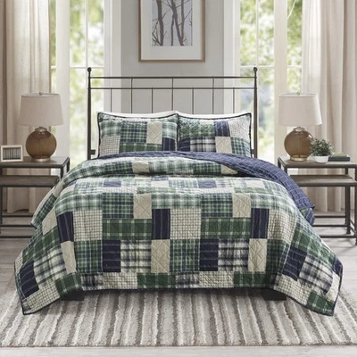 Reversible Quilt Cabin Lifestyle Plaid Design - All Season, Breathable Coverl... - Image 1 of 4