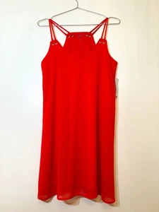 44 $ XSmall Small ❤️ Stylisches Francesca’s Chiffon gerades rotes Kleid gefüttert - Bild 1 von 8