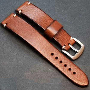 Bracelet de Montre Strape en cuir, Vintage 18- 26 mm marron watch Band - Picture 1 of 4