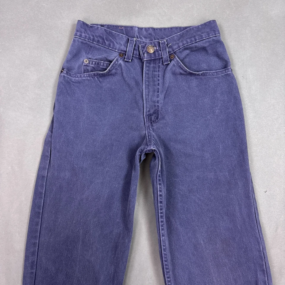 Vintage Levis Jeans Mens 26x30 Purple 90s Orange Tab 560 Student Made USA Loose - Image 1 of 4