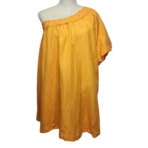 By Anthropologie one shoulder waistless mini dress linen blend woman's size xs - Picture 1 of 9