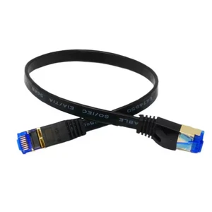 Cable Ethernet plano de alta velocidad CAT 7 de 1 pie - negro - Imagen 1 de 12