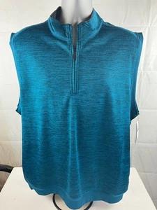 Chaleco PGA Tour X-Grande 1/4 Cremallera Sin Mangas Sunflux Motionflux Repelflux Teal Nuevo - Imagen 1 de 4