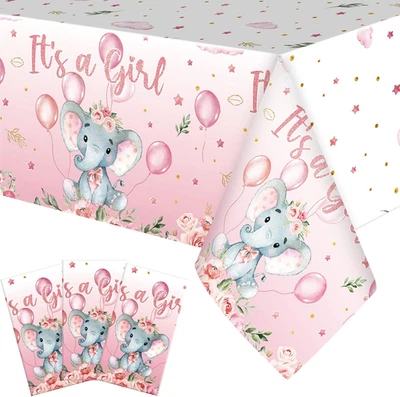 Pack de 3 manteles elefantes decoraciones de baby shower manteles de plástico rectangulares Foto 1 de 4