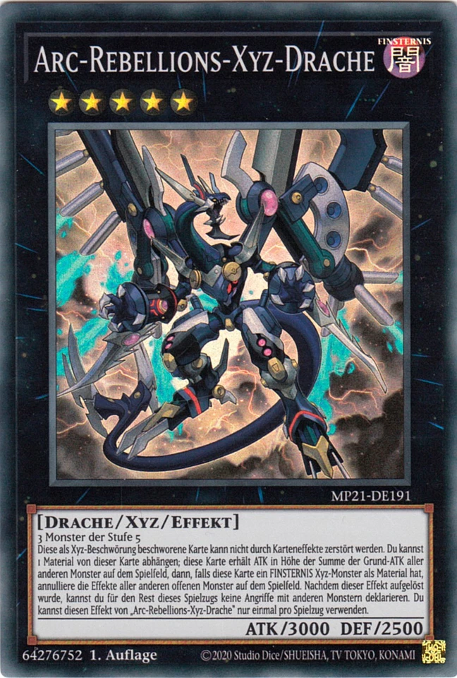 YU-GI-OH, ARC-REBELLIONS-XYZ-DRACHE, SR, MP21-DE191, 1. Auflage, TOP - Bild 1 von 1