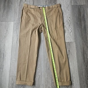 Hiltl pants Men’s 38/28 Brown Khaki Flat Front Chino (C16) - Picture 1 of 6