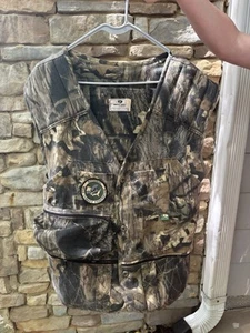 Mossy Oak Men Camo Trky Hunting Vest With Cushion XXL National Turkey Federation - Picture 1 of 9