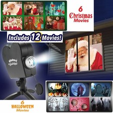 Halloween Light Santa Window Projector Festival Movies Display Christmas Lamps