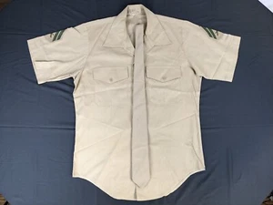 Vintage USMC Service Uniform Khaki Kleid Kurzarm Hemd mit Krawatte Marine Corps - Bild 1 von 17