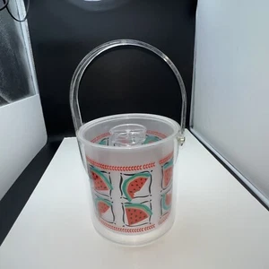 Vintage Watermelon Clear Lucite Ice Bucket - Picture 1 of 9
