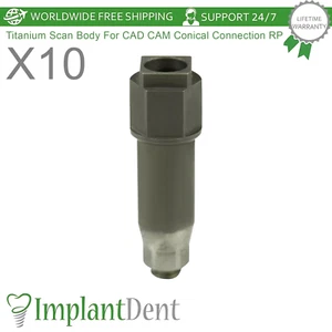 10x Escaneo Corporal Dental Titanio Plataforma Regular RP Conexión Cónica Hexagonal 2,65 mm - Imagen 1 de 4