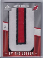 2007-08 SP Game Used By The Letter #BLMBU Martin Brodeur 6/7 - ONLY ONE *U* 1/1