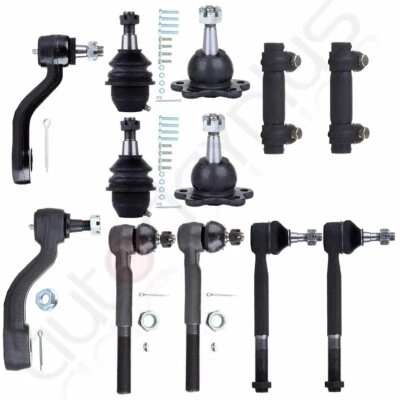 12pcs Fits 1996-97-98-99 GMC K1500 Front Suspension Kit Tie Rod Ends Ball Joints - Image 1 of 4