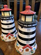 Lighthouse Salt & Pepper Shakers Ceramic K Designer brand Nautical theme
