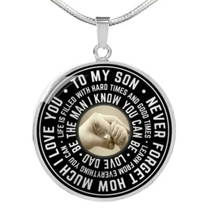 To My Son Luxury Inspirational Necklace Gift from Dad - Proud Son Birthday Gifts - Picture 1 of 6