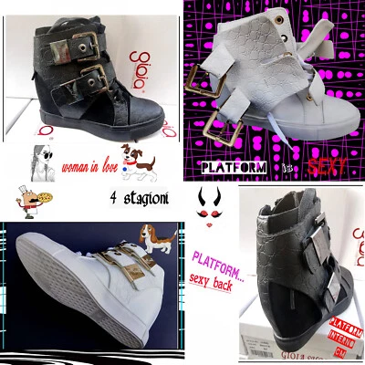 SCARPE DONNA ZEPPA INTERNA PLATFORM SNEAKERS SPORTIVE  vv - Immagine 1 di 4