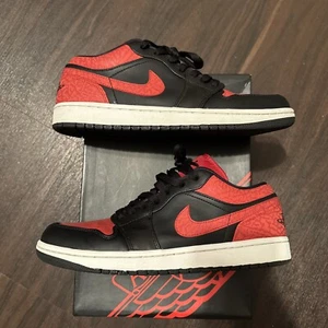 Nike Air Jordan 1 Retro Low Bred Elephant Print 2014 Size 9 553558-013 VNDS - Picture 1 of 7