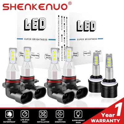 For Chevrolet S10 1998-2002 2003 LED Headlight Bulbs High/Low Beam+Fog Light Kit - Image 1 of 4