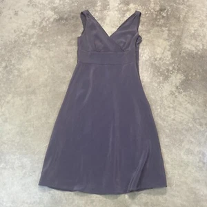 J Crew Dress Womens Size 6 Petite Purple V Neck Lined Sophia Silk Tricotine - Picture 1 of 12