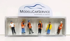 Preiser 1/87 (H0): 10420 trabajadores con chaleco de advertencia (6 figuras) - Imagen 1 de 2