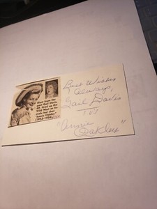 Gail Davis D.  Actress Annie Oakley Signed Photo Card