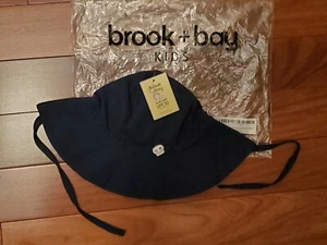 Brook + Bay Kids Beach Pool Sun Bucket Hat UPF 50 UV Protection 9-18mo Navy Blue - Picture 1 of 5