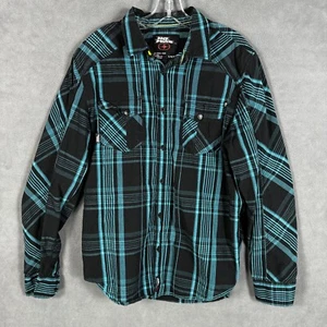 No Fear Mens Shirt Large Plaid Button Up Long Sleeve Y2K Grunge Vintage - Picture 1 of 17