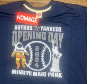 NEW YORK YANKEES SWEEP HOUSTON ASTROS -OPENING DAY-2XLARGE T-SHIRT/NEW WITH TAG - Picture 1 of 2