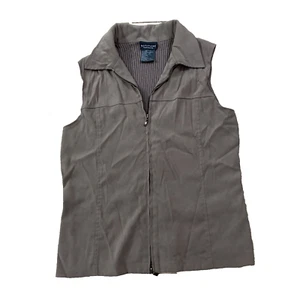 NOTATIONS Clothing Co. Vest Women L Tan Western 90s Street Faux Suede Zip Knit L - Picture 1 of 18