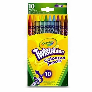 10 Pack Crayola Twistable Coloured Pencils Art School Home Stationery Fun UK - Picture 1 of 3