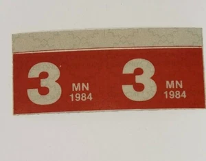 1984 pair March MINNESOTA vtg License Plate STICKER Registration TAB Tag MN 84 - Picture 1 of 2