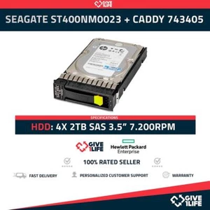 HPE 743405-001 ST4000NM0023 4TB HDD SAS-2 3.5" 6GB/S 7.2K + CADDY - Picture 1 of 6